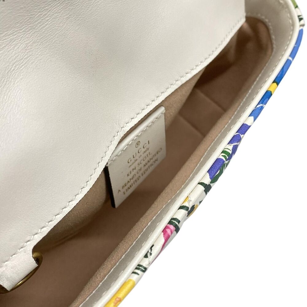 Gucci GG Marmont Quilted Super Mini Bag Shoulder Bag 476433 White Pink Multi - Picture 7 of 8